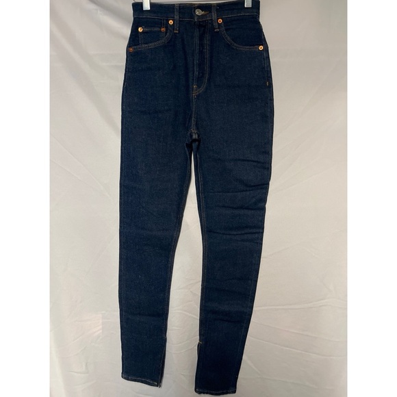 Re/Done High Rise Blue Jeans Slim Fit - Picture 1 of 4